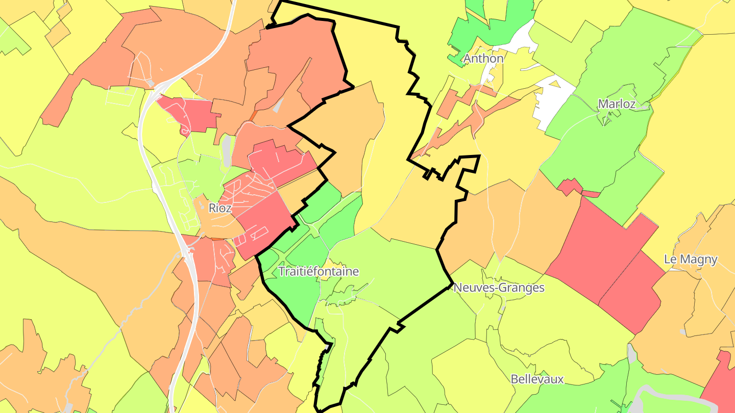 Carte des prix de l'immobilier Traitiéfontaine