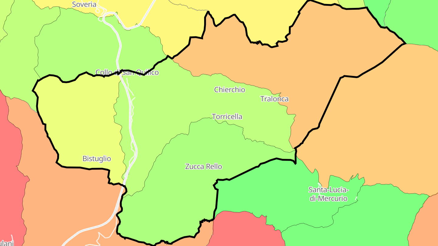 Carte des prix de l'immobilier Tralonca