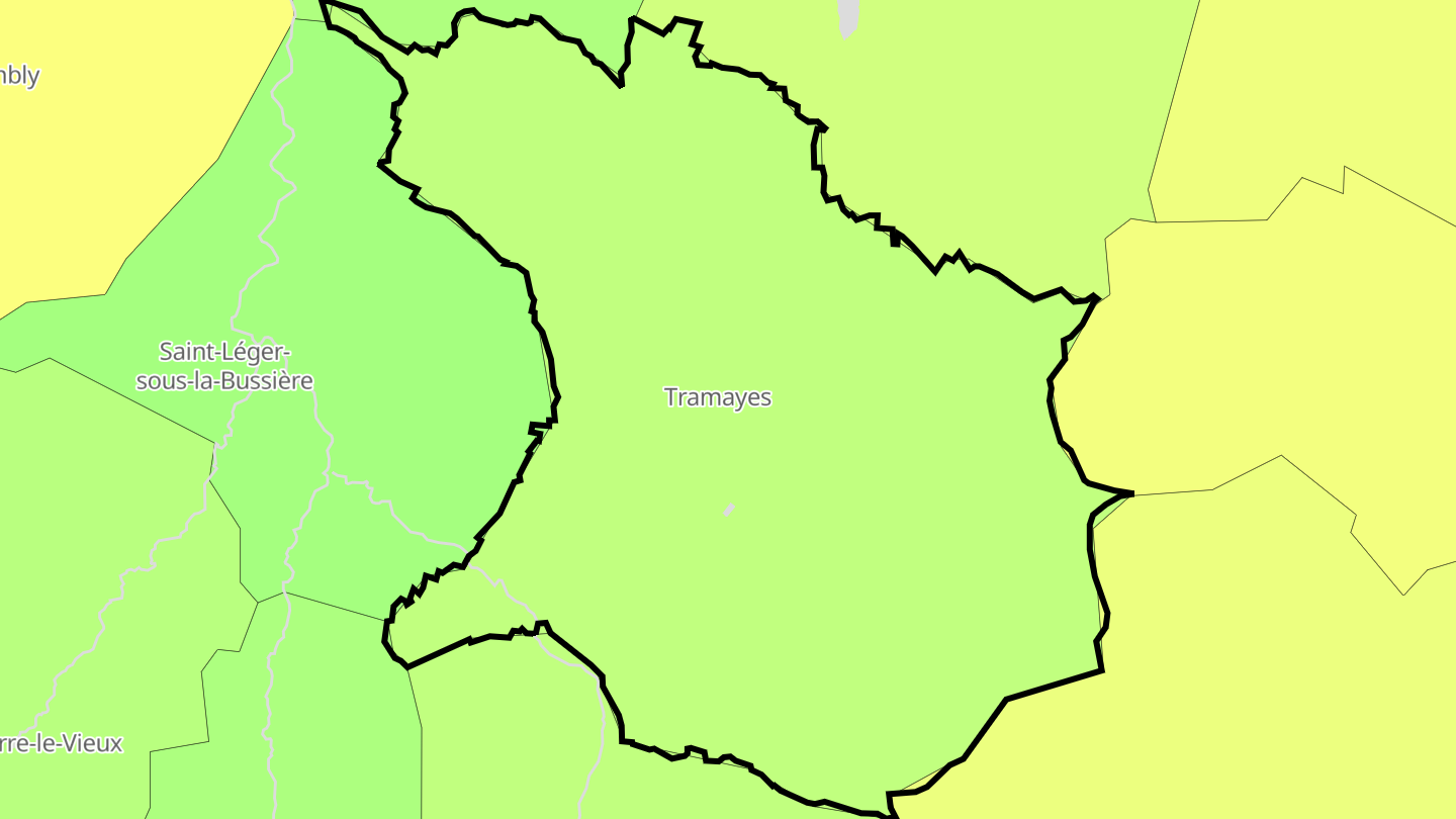 Carte des prix de l'immobilier Tramayes