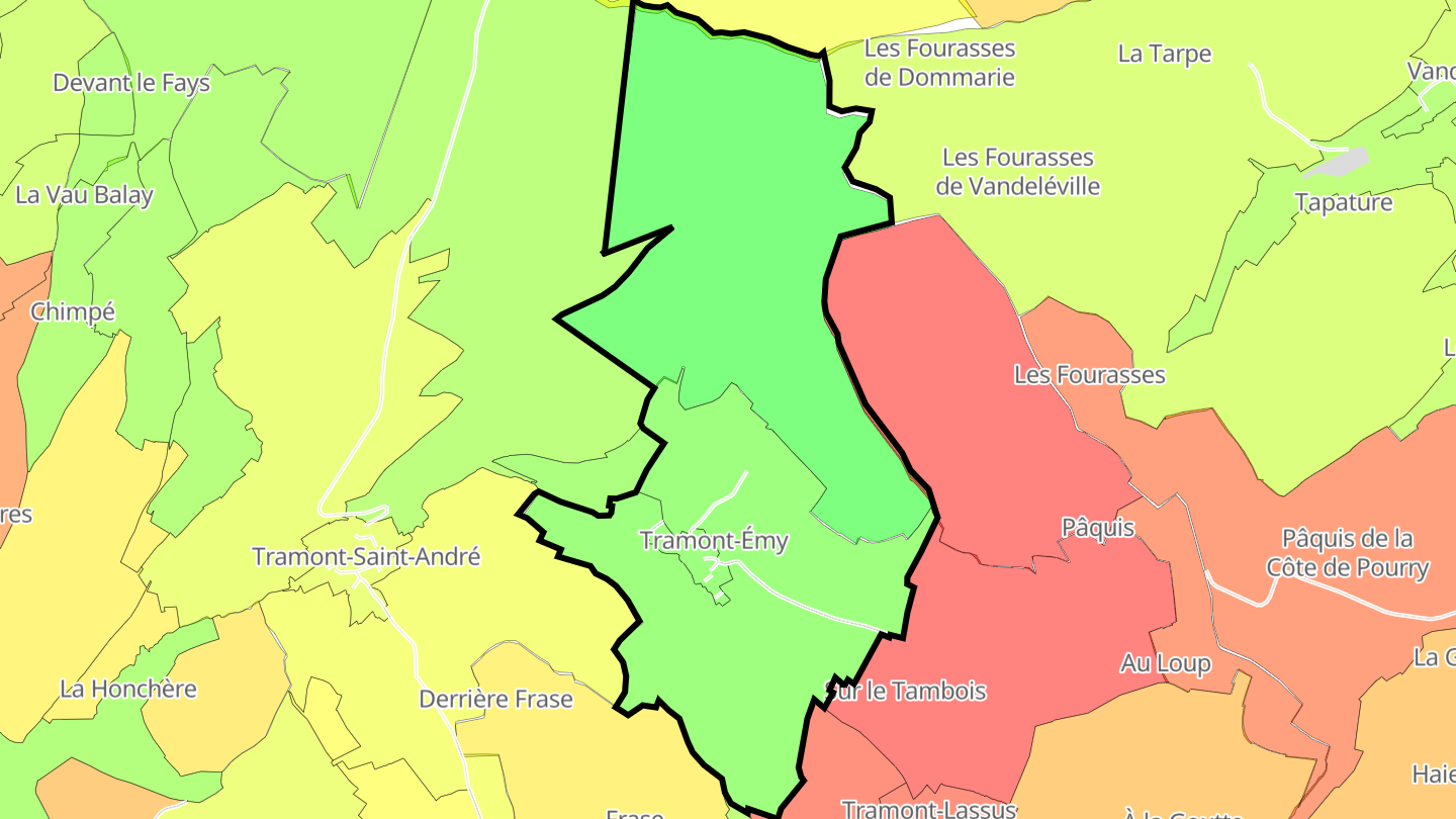 Carte des prix de l'immobilier Tramont-Émy