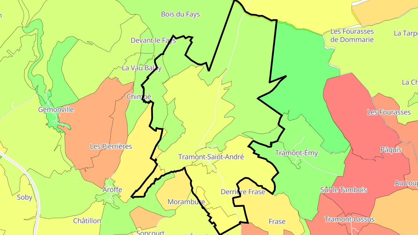 Carte des prix de l'immobilier Tramont-Saint-André