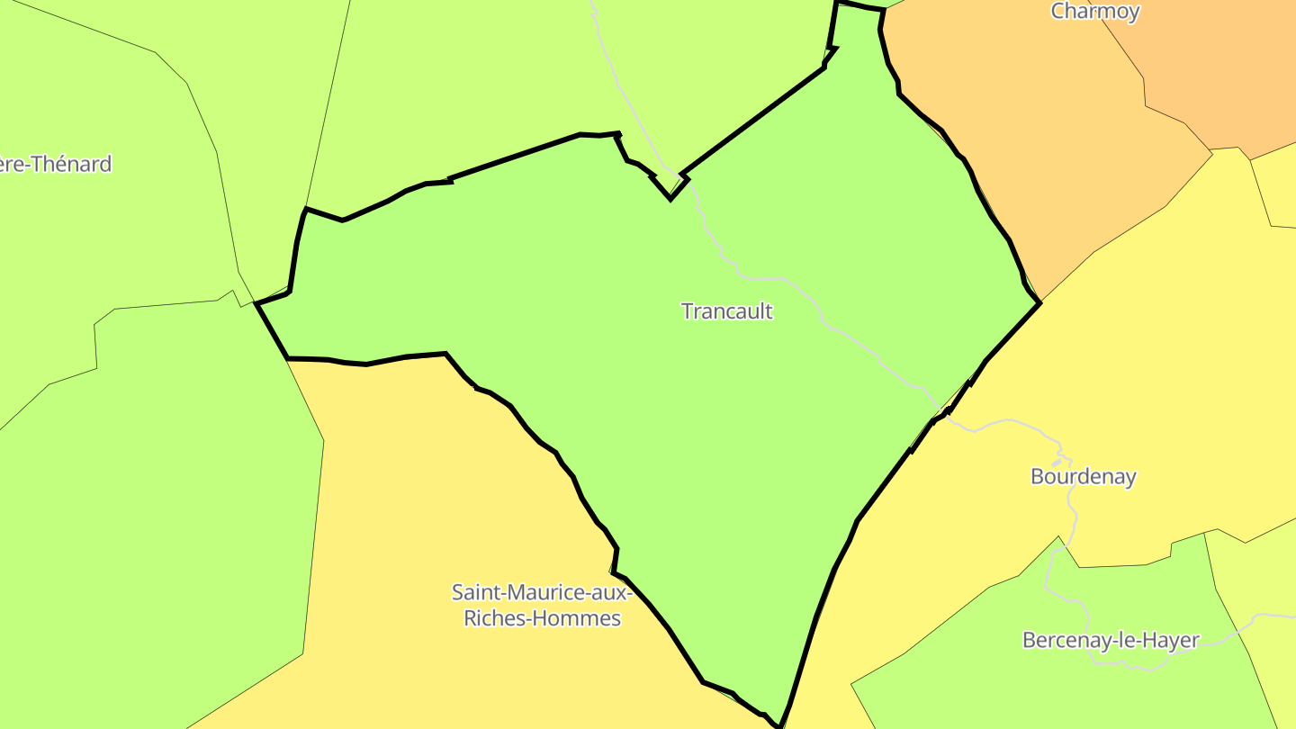 Carte des prix de l'immobilier Trancault