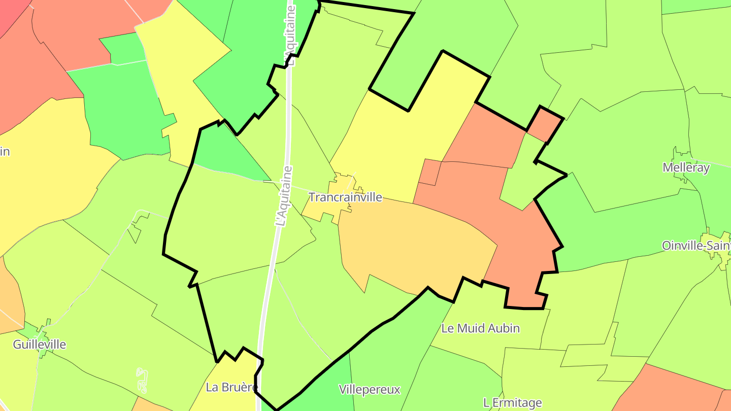 Carte des prix de l'immobilier Trancrainville