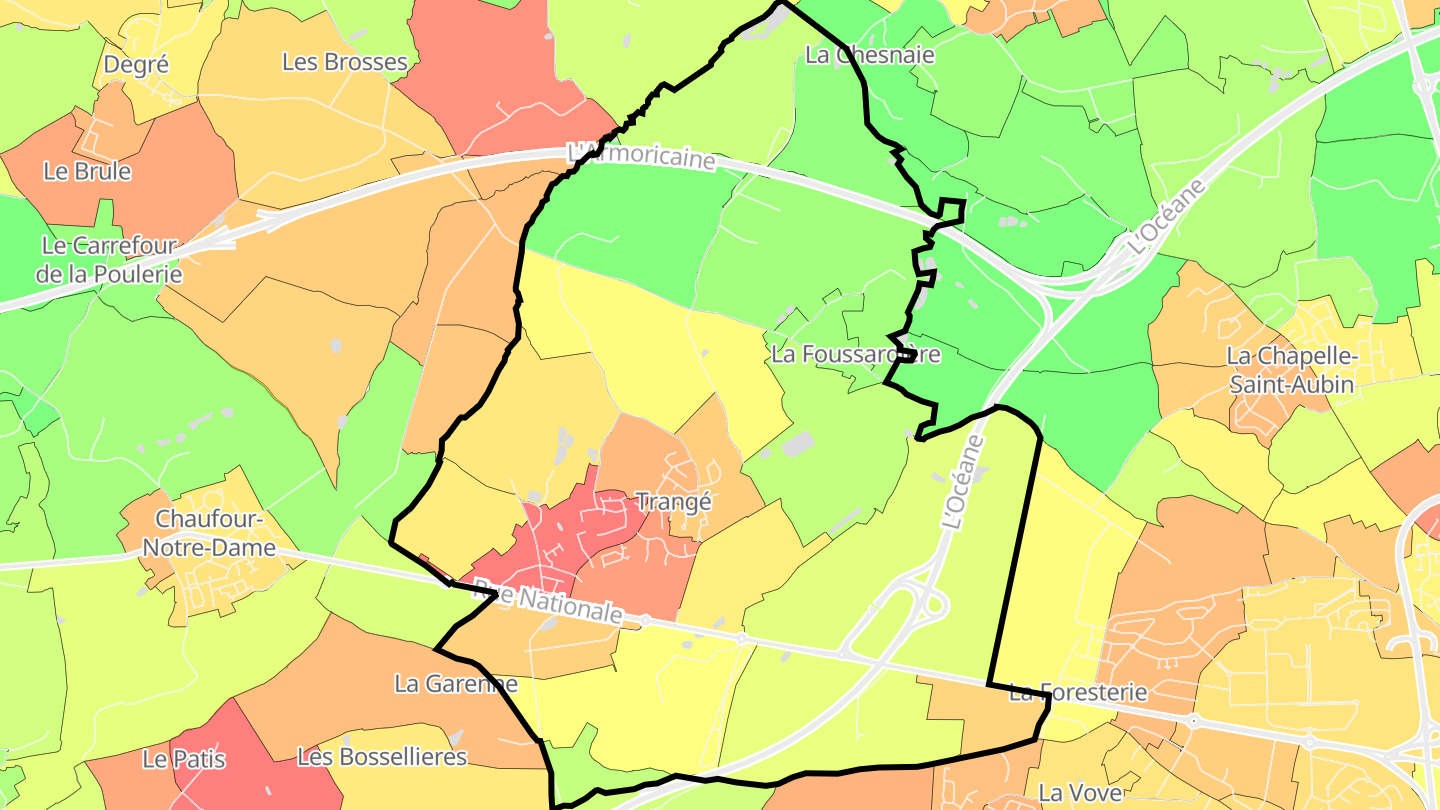 Carte des prix de l'immobilier Trangé