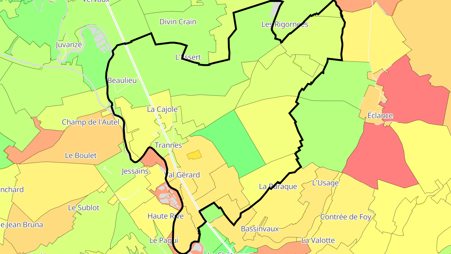 Carte des prix de l'immobilier Trannes