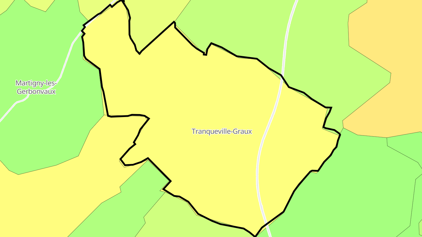 Carte des prix de l'immobilier Tranqueville-Graux