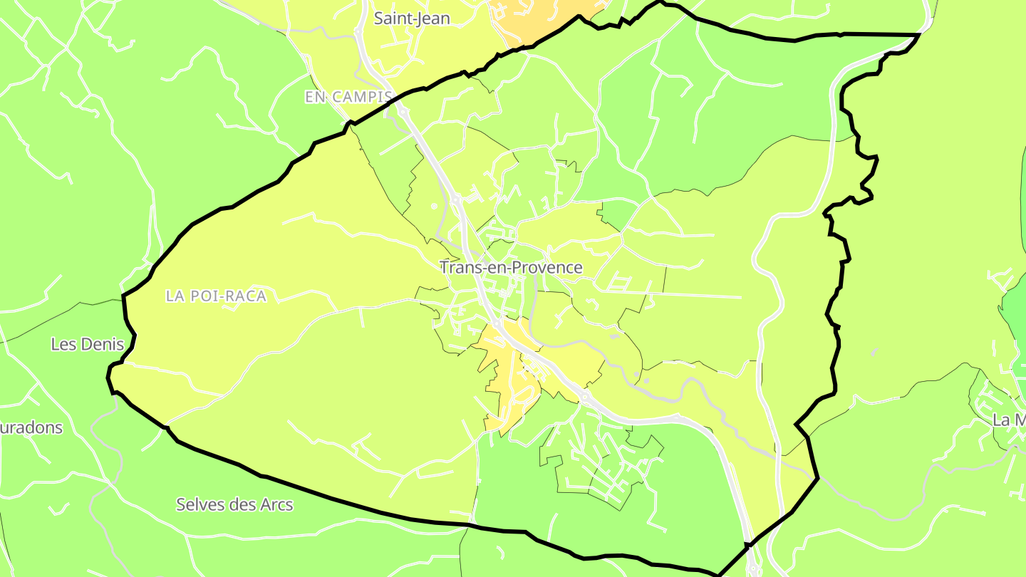 Carte des prix de l'immobilier Trans-en-Provence