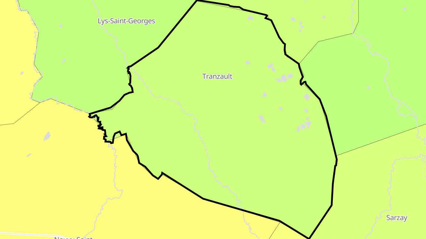 Carte des prix de l'immobilier Tranzault