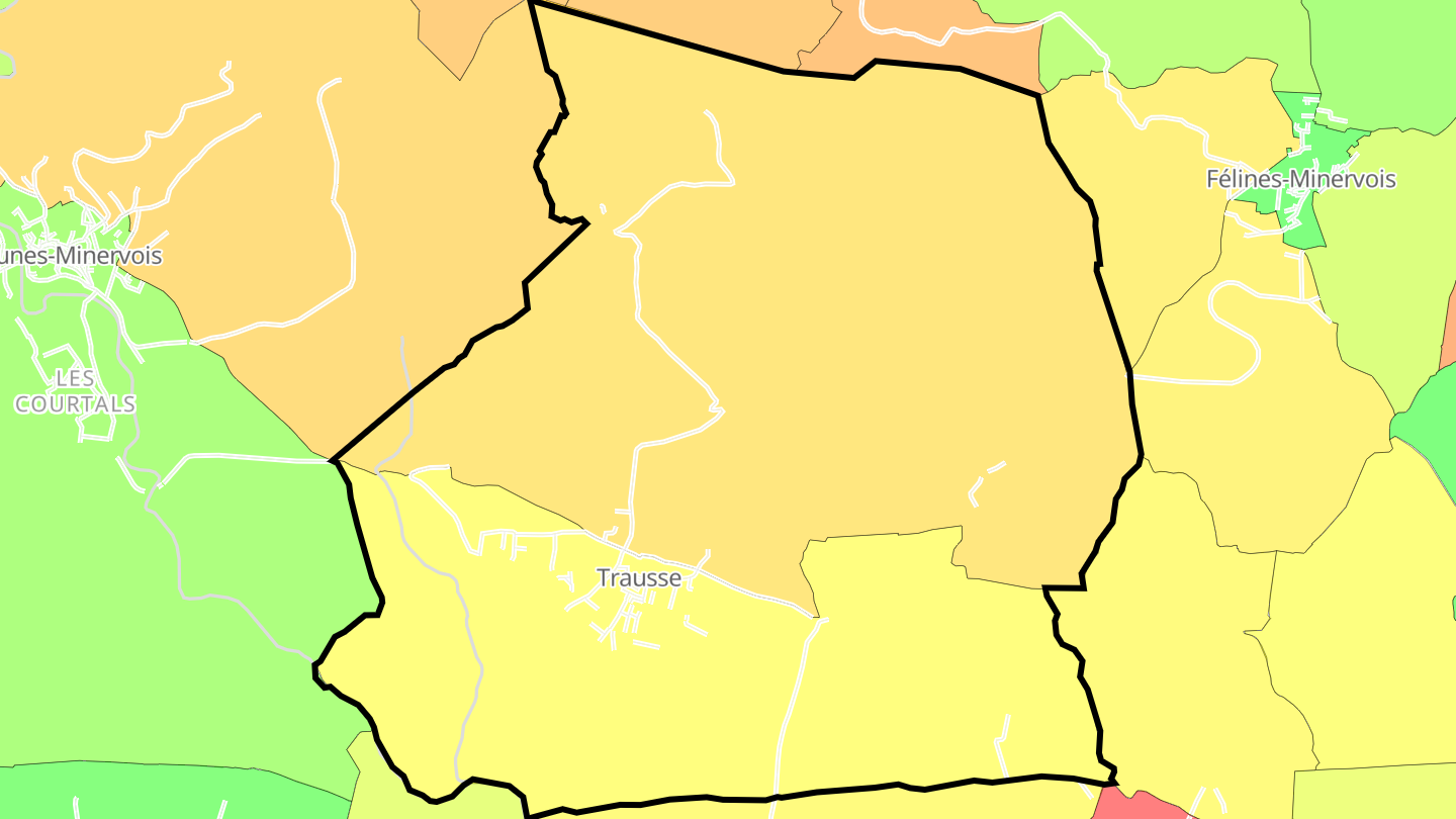 Carte des prix de l'immobilier Trausse
