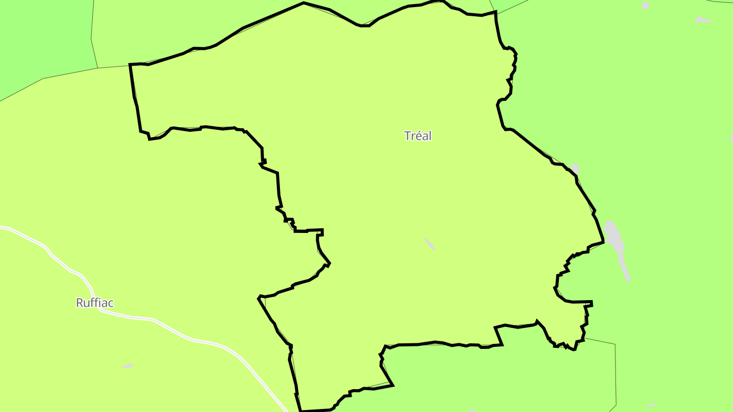 Carte des prix de l'immobilier Tréal