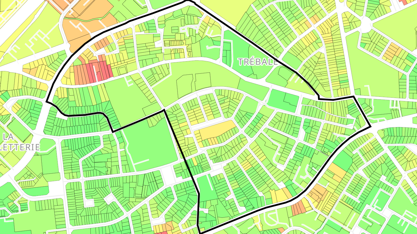 Carte des prix de l'immobilier Trébale