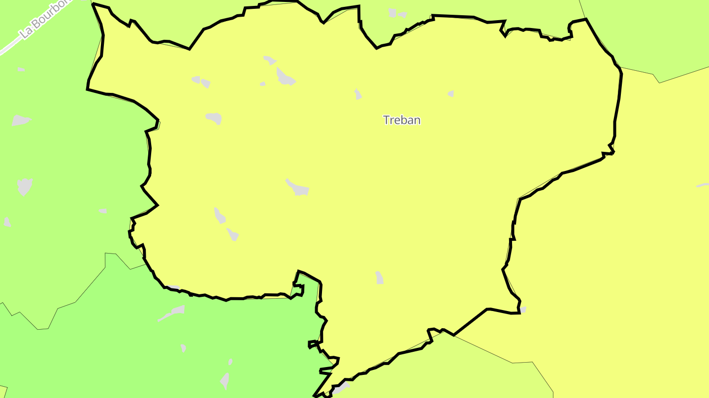 Carte des prix de l'immobilier Treban