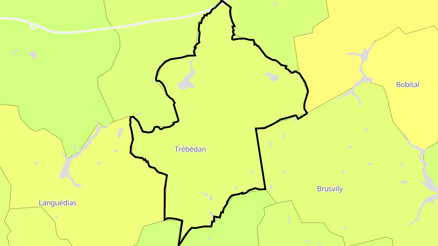 Carte des prix de l'immobilier Trébédan