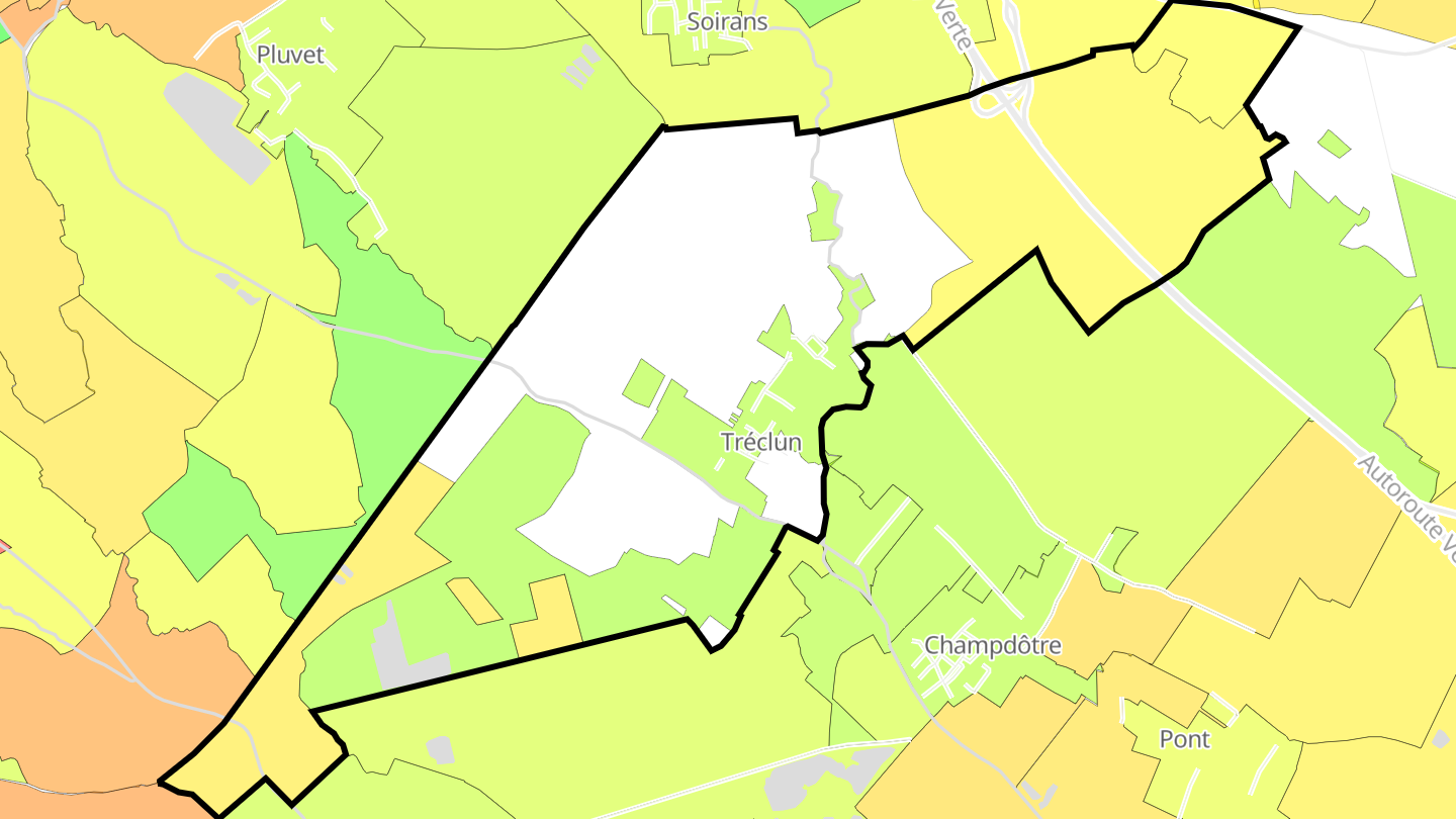 Carte des prix de l'immobilier Tréclun