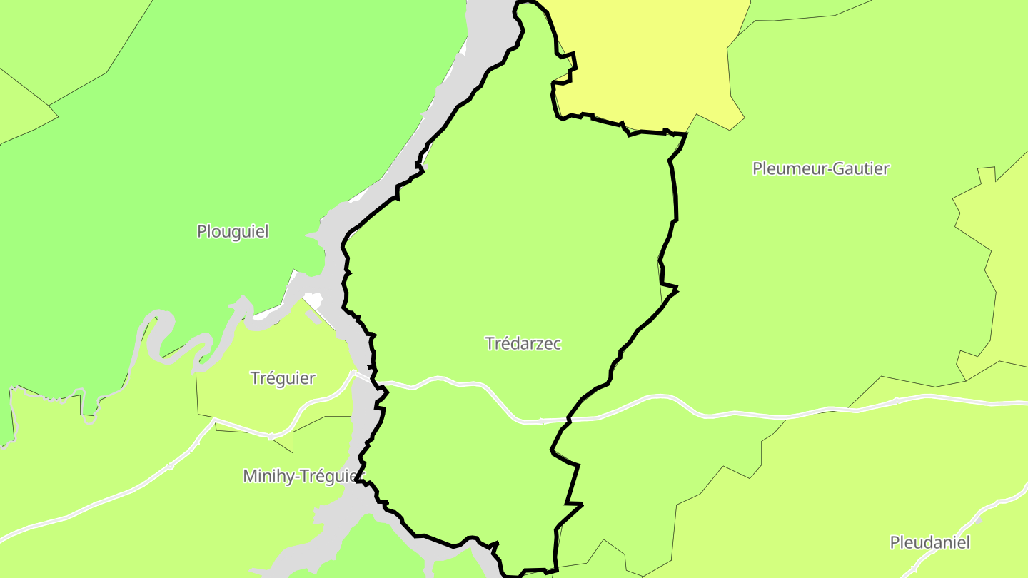 Carte des prix de l'immobilier Trédarzec