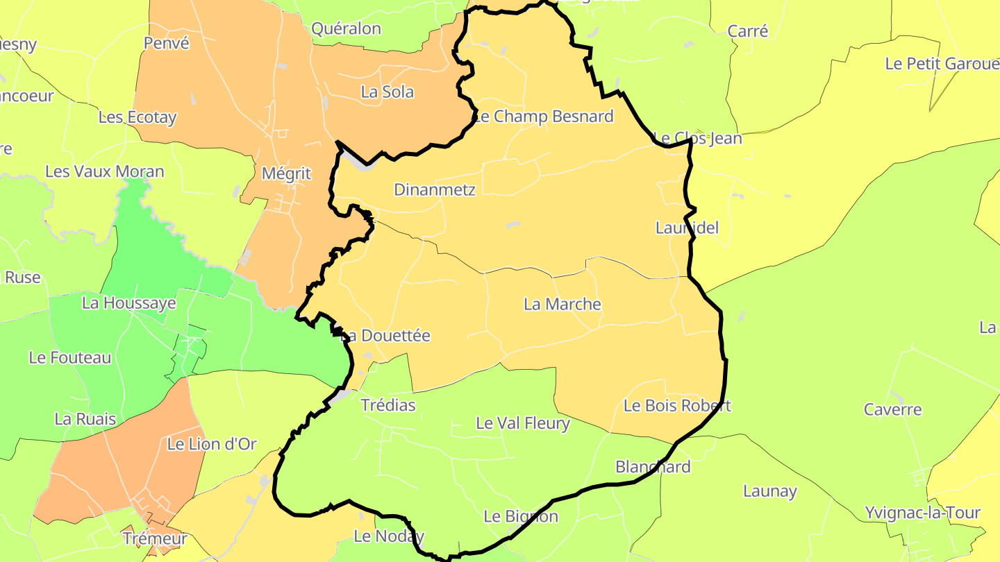 Carte des prix de l'immobilier Trédias