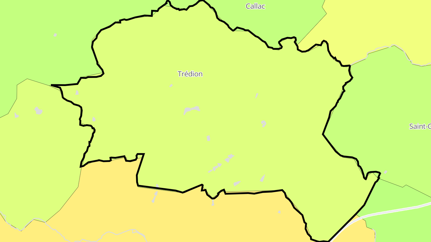 Carte des prix de l'immobilier Trédion