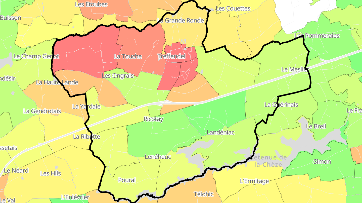Carte des prix de l'immobilier Treffendel