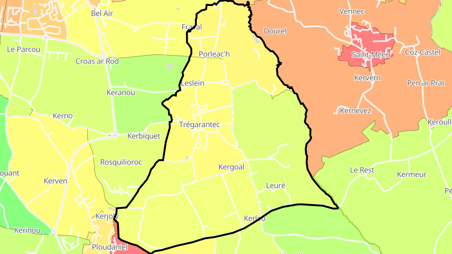 Carte des prix de l'immobilier Trégarantec