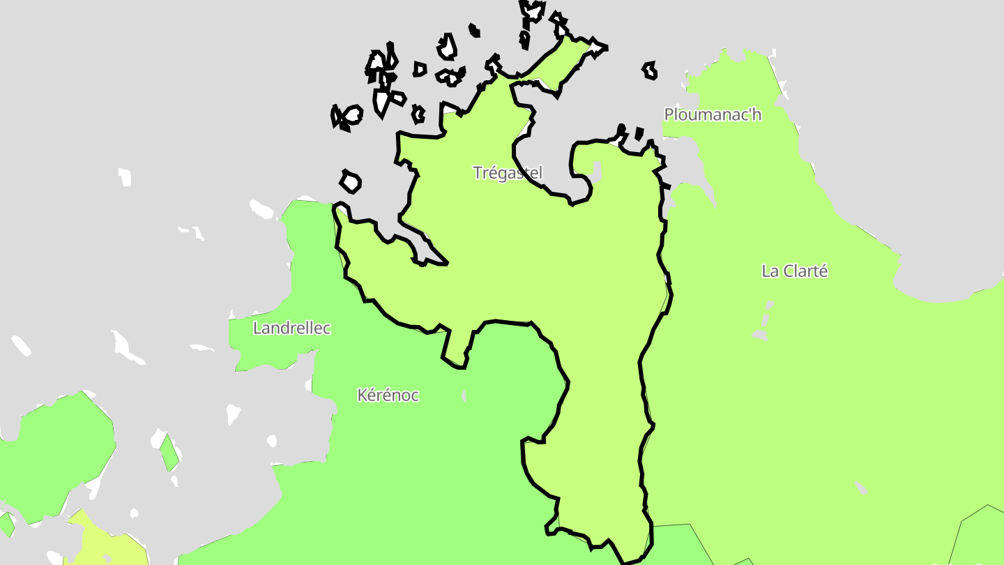 Carte des prix de l'immobilier Trégastel