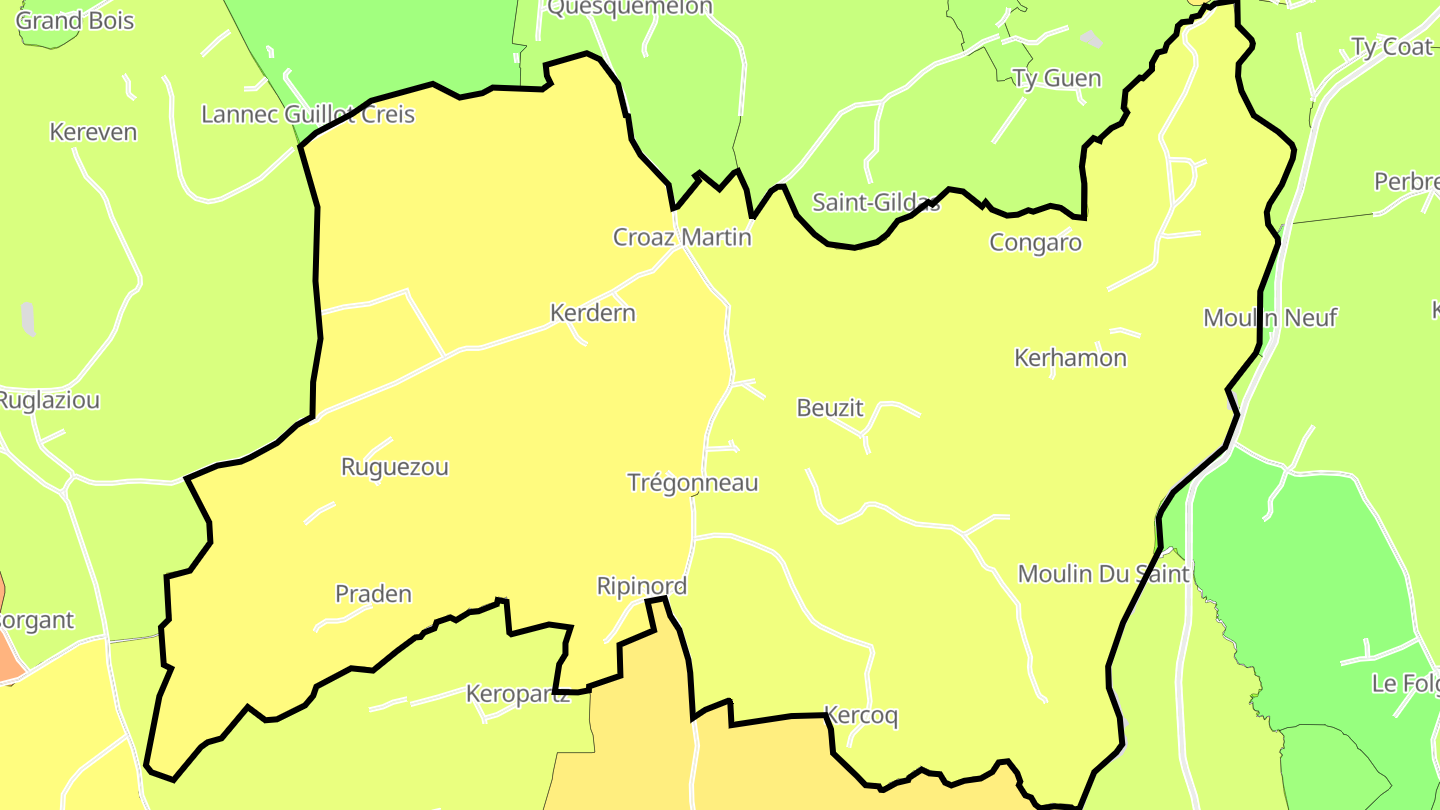 Carte des prix de l'immobilier Trégonneau