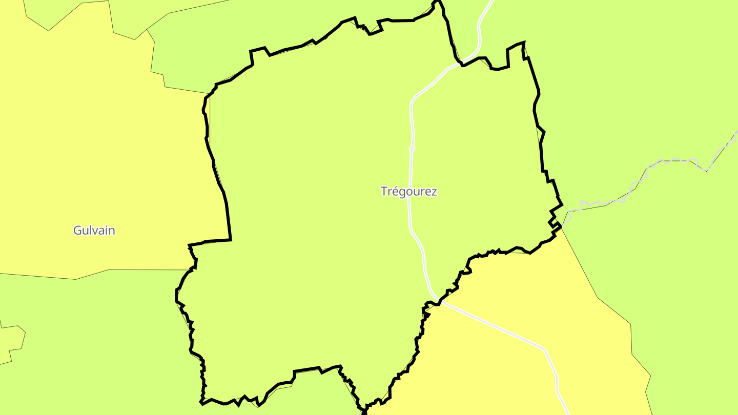 Carte des prix de l'immobilier Trégourez
