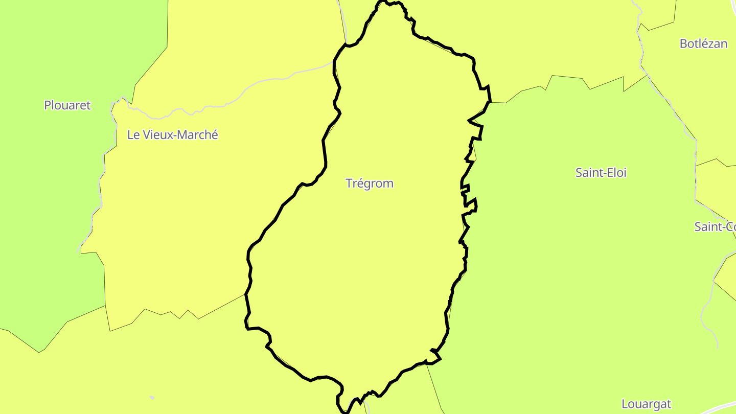 Carte des prix de l'immobilier Trégrom