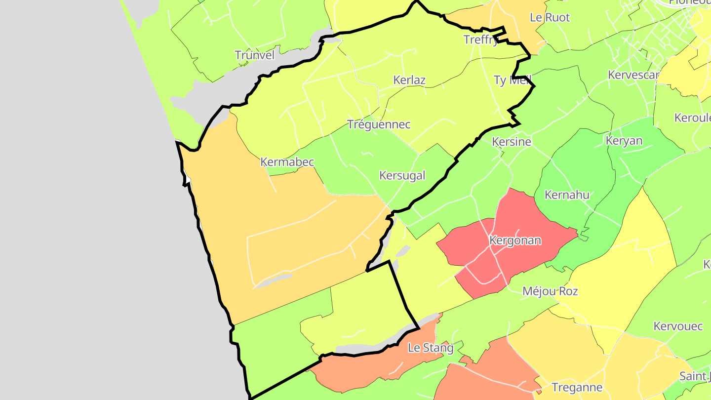 Carte des prix de l'immobilier Tréguennec