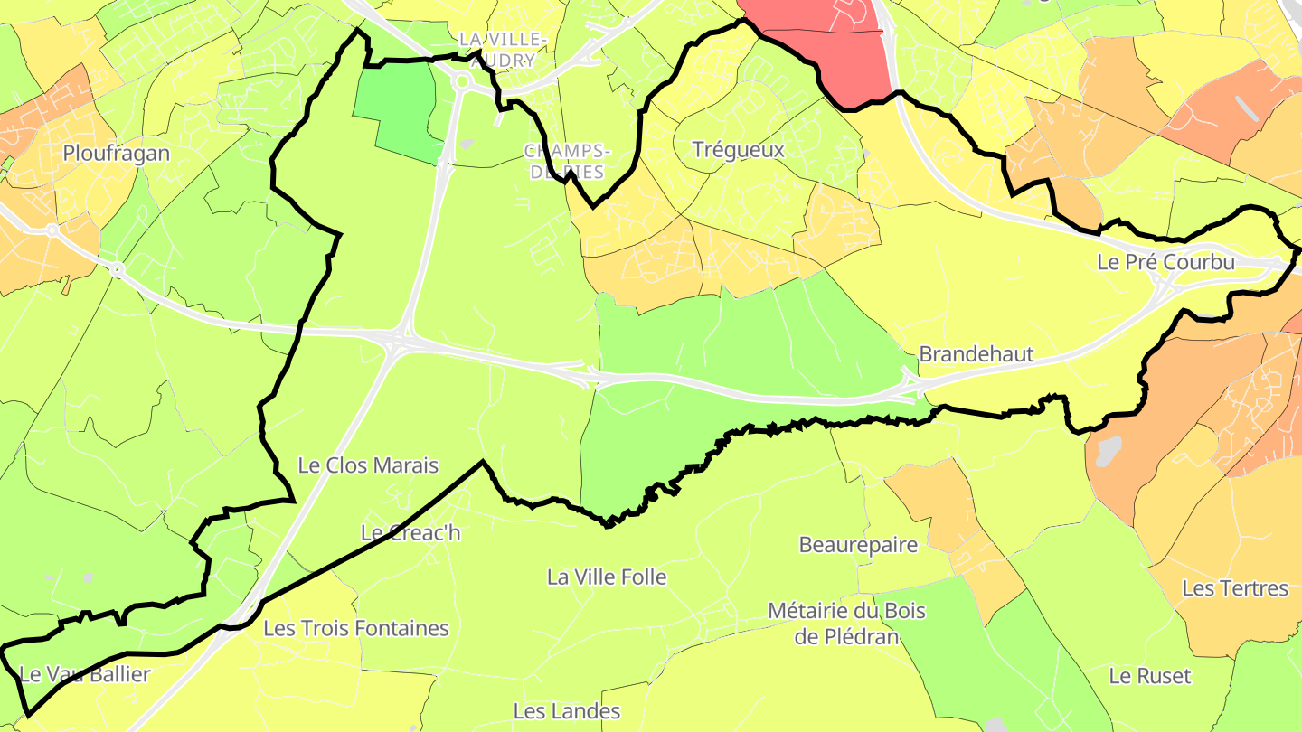 Carte des prix de l'immobilier Trégueux