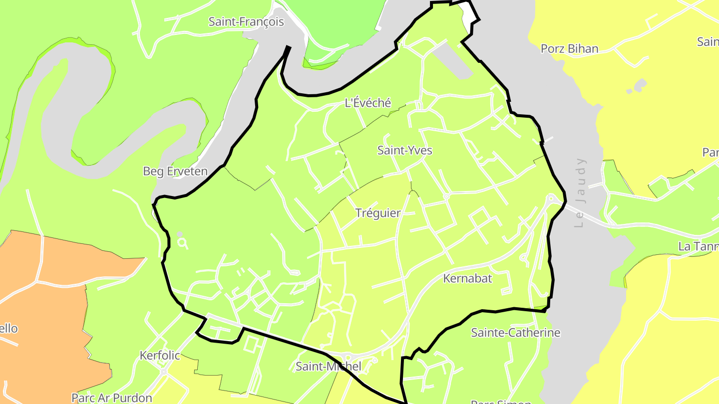 Carte des prix de l'immobilier Tréguier