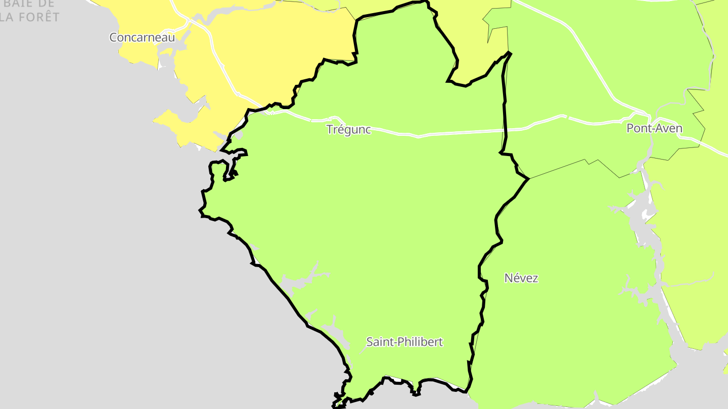 Carte des prix de l'immobilier Trégunc