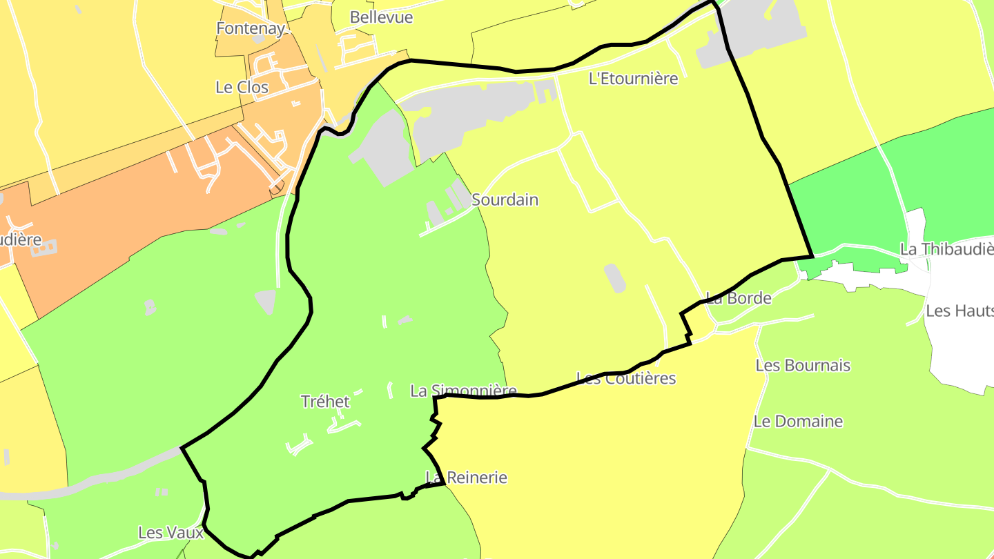 Carte des prix de l'immobilier Tréhet