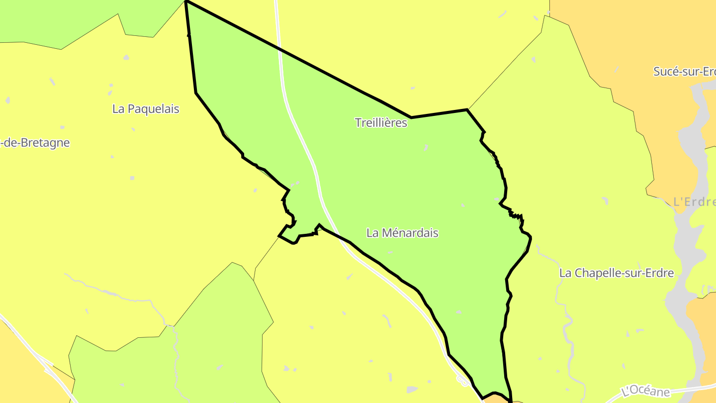 Carte des prix de l'immobilier Treillières