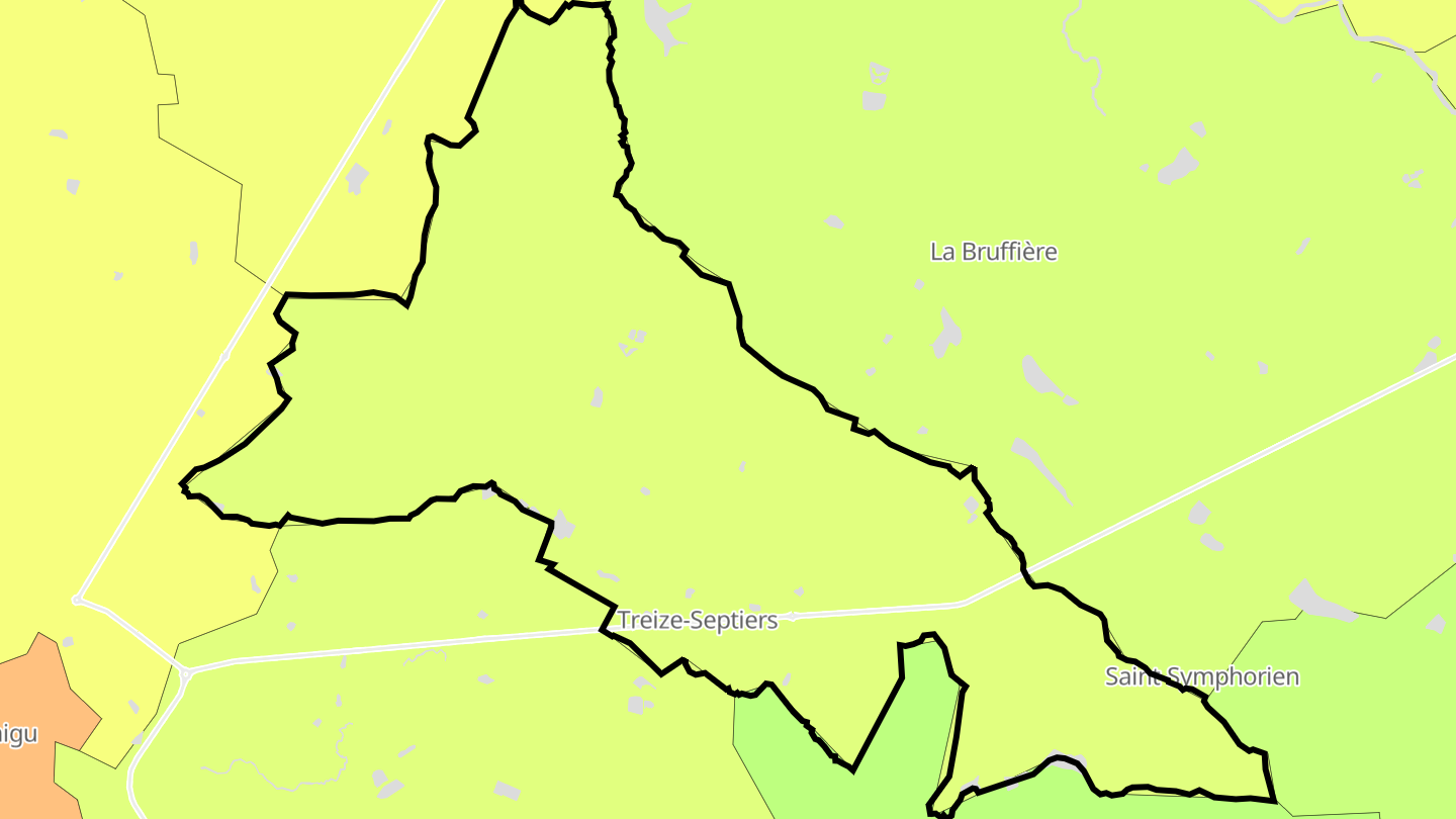 Carte des prix de l'immobilier Treize-Septiers