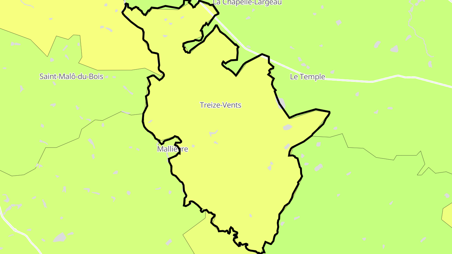 Carte des prix de l'immobilier Treize-Vents