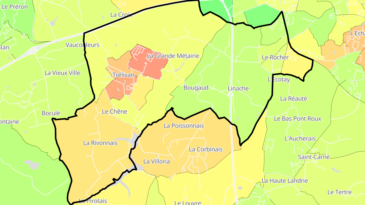 Carte des prix de l'immobilier Trélivan