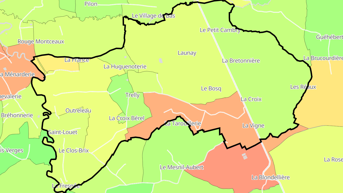 Carte des prix de l'immobilier Trelly