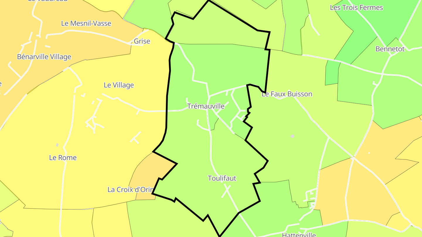 Carte des prix de l'immobilier Trémauville