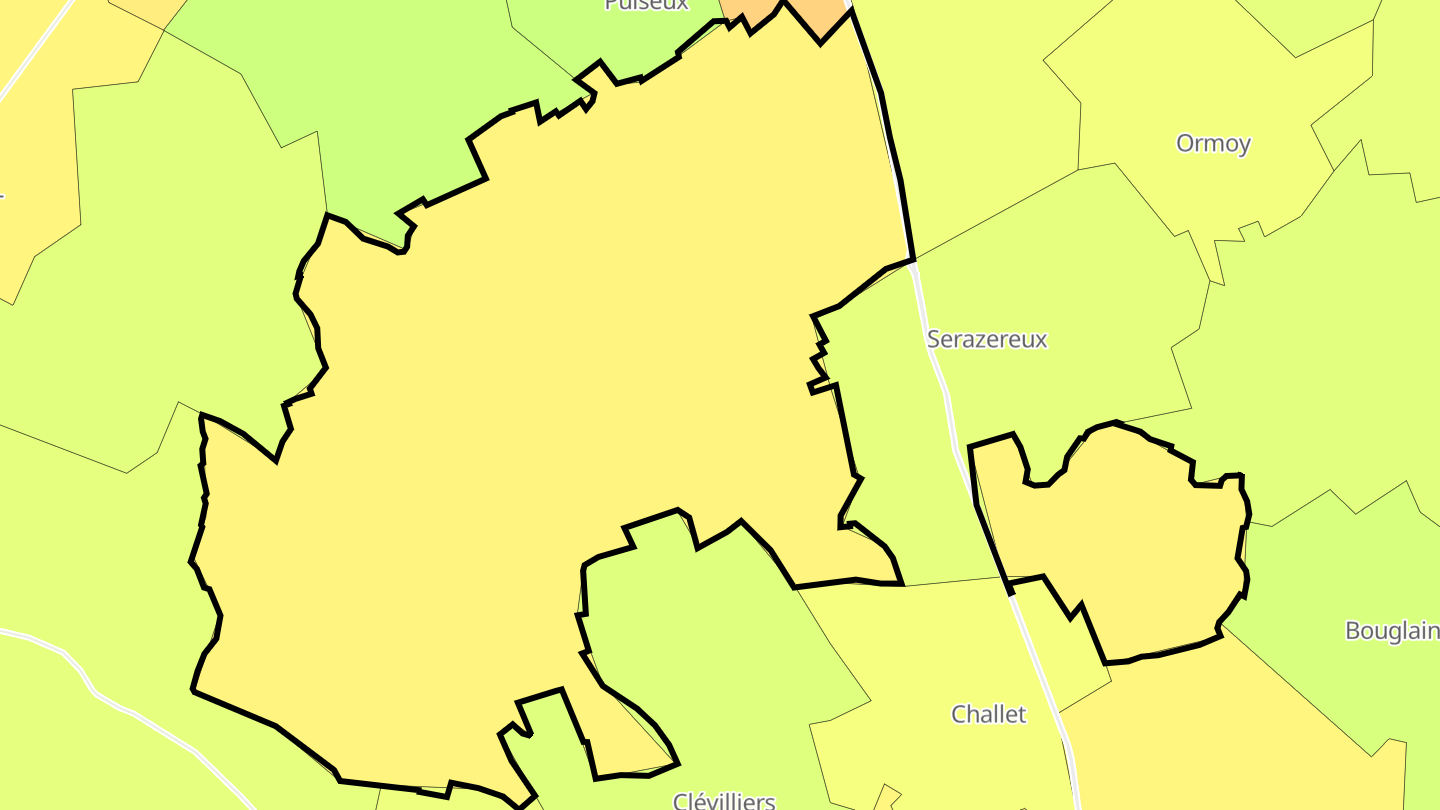 Carte des prix de l'immobilier Tremblay-les-Villages