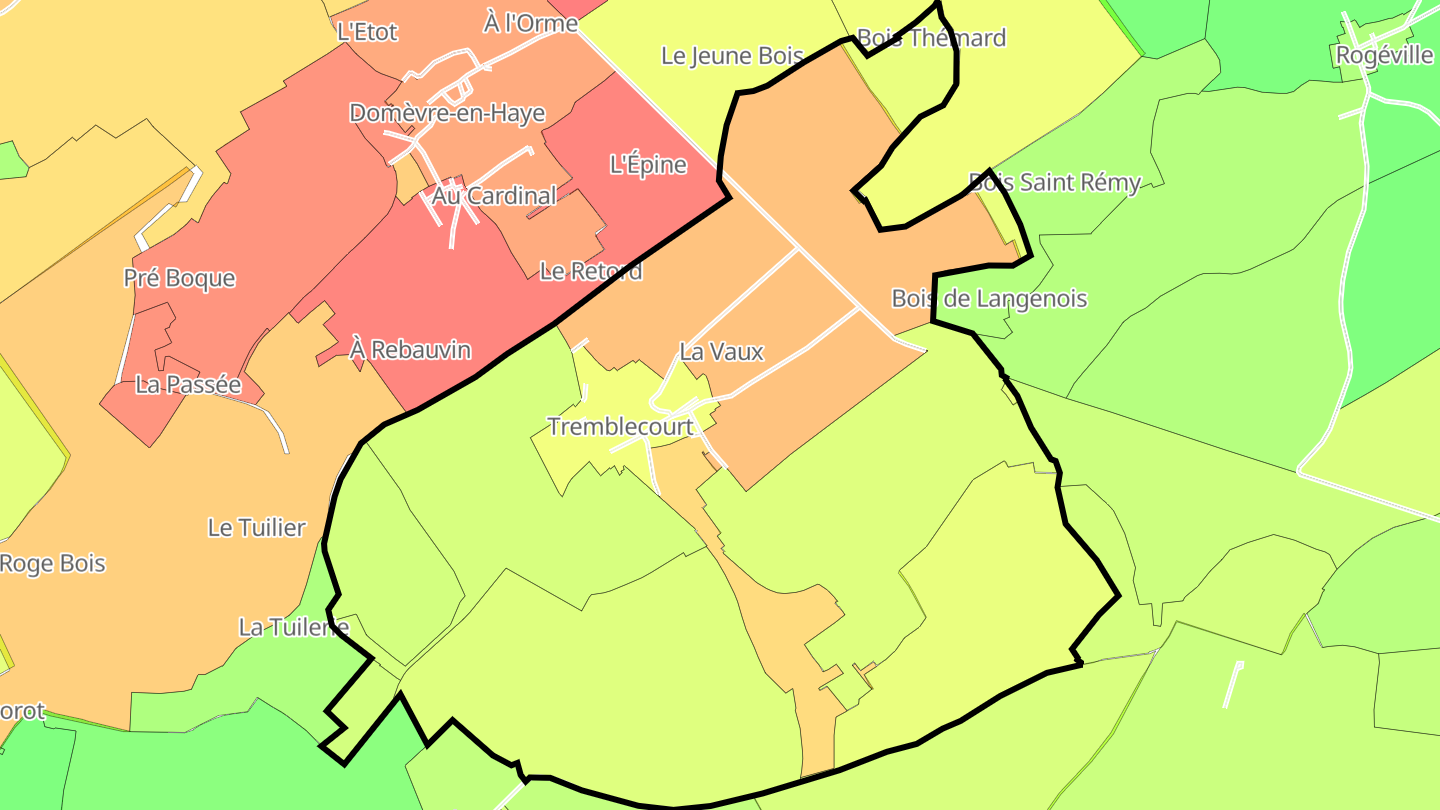 Carte des prix de l'immobilier Tremblecourt