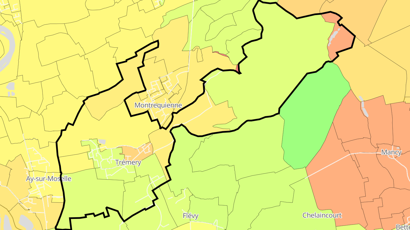 Carte des prix de l'immobilier Trémery