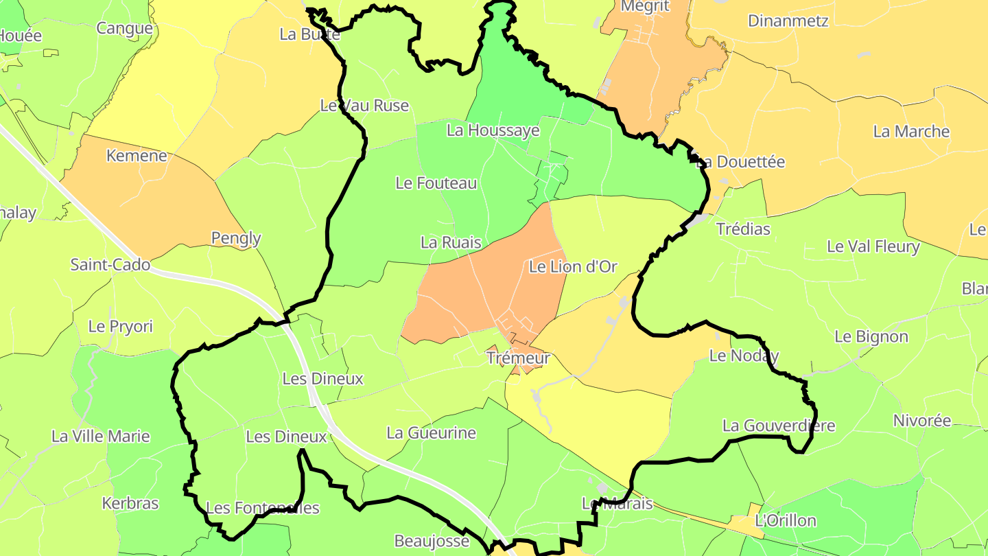 Carte des prix de l'immobilier Trémeur