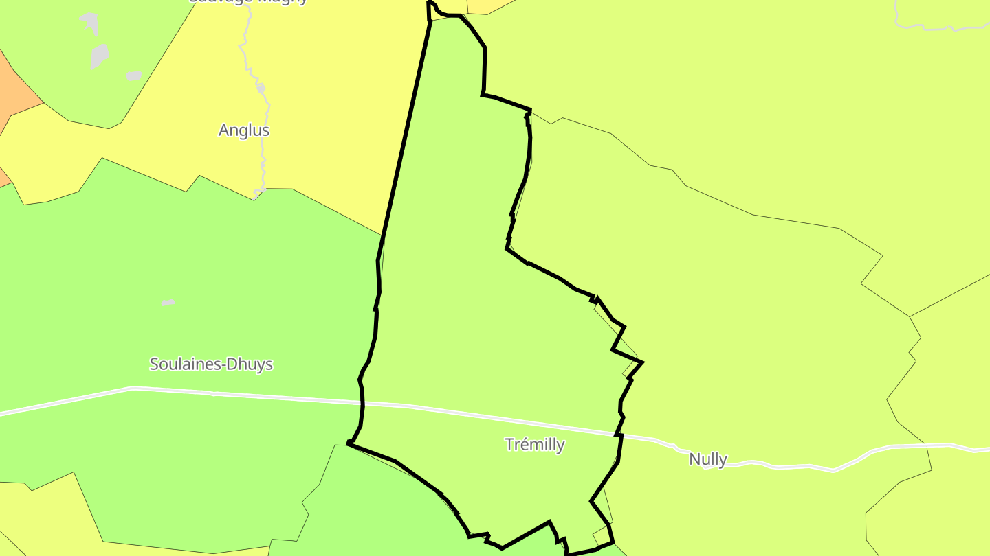 Carte des prix de l'immobilier Trémilly