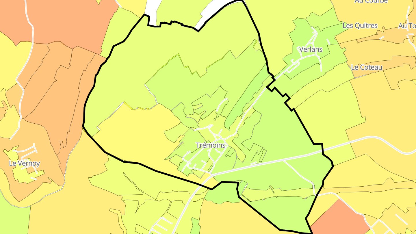 Carte des prix de l'immobilier Trémoins
