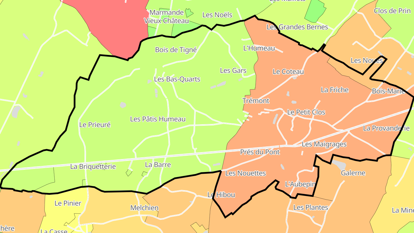 Carte des prix de l'immobilier Trémont