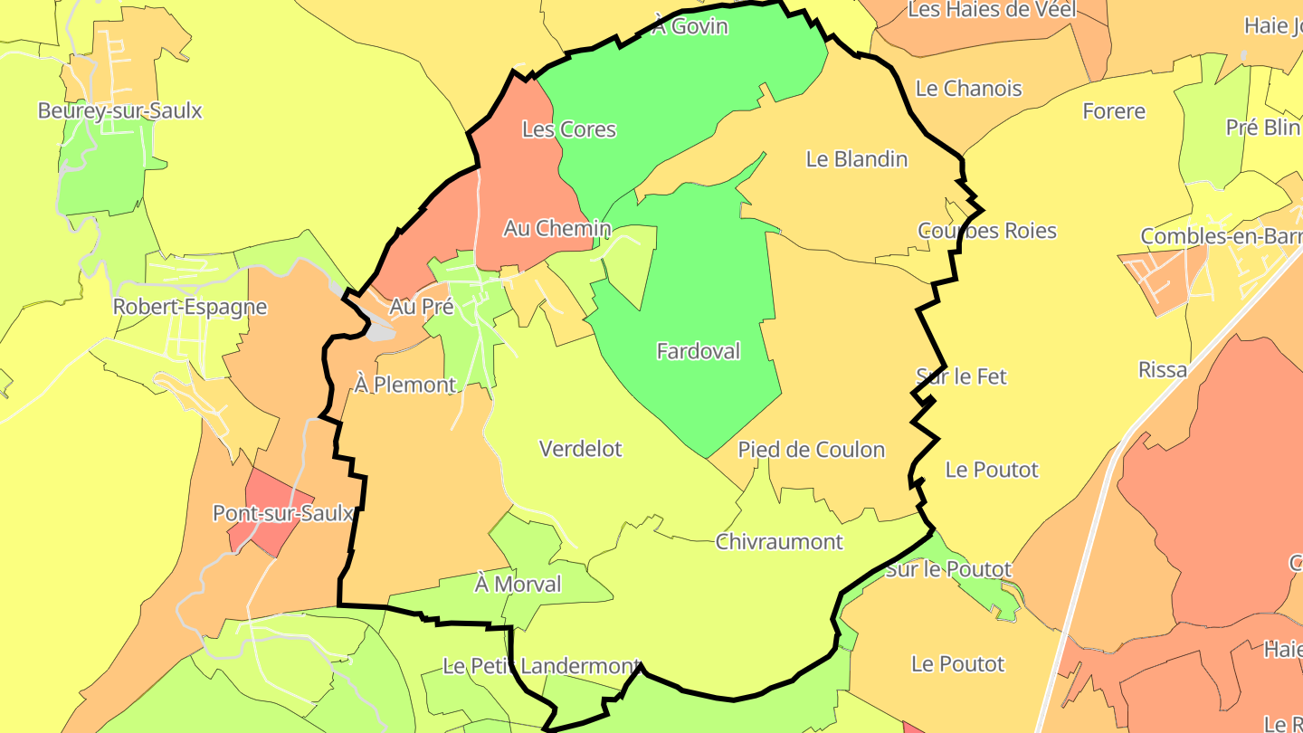 Carte des prix de l'immobilier Trémont-sur-Saulx