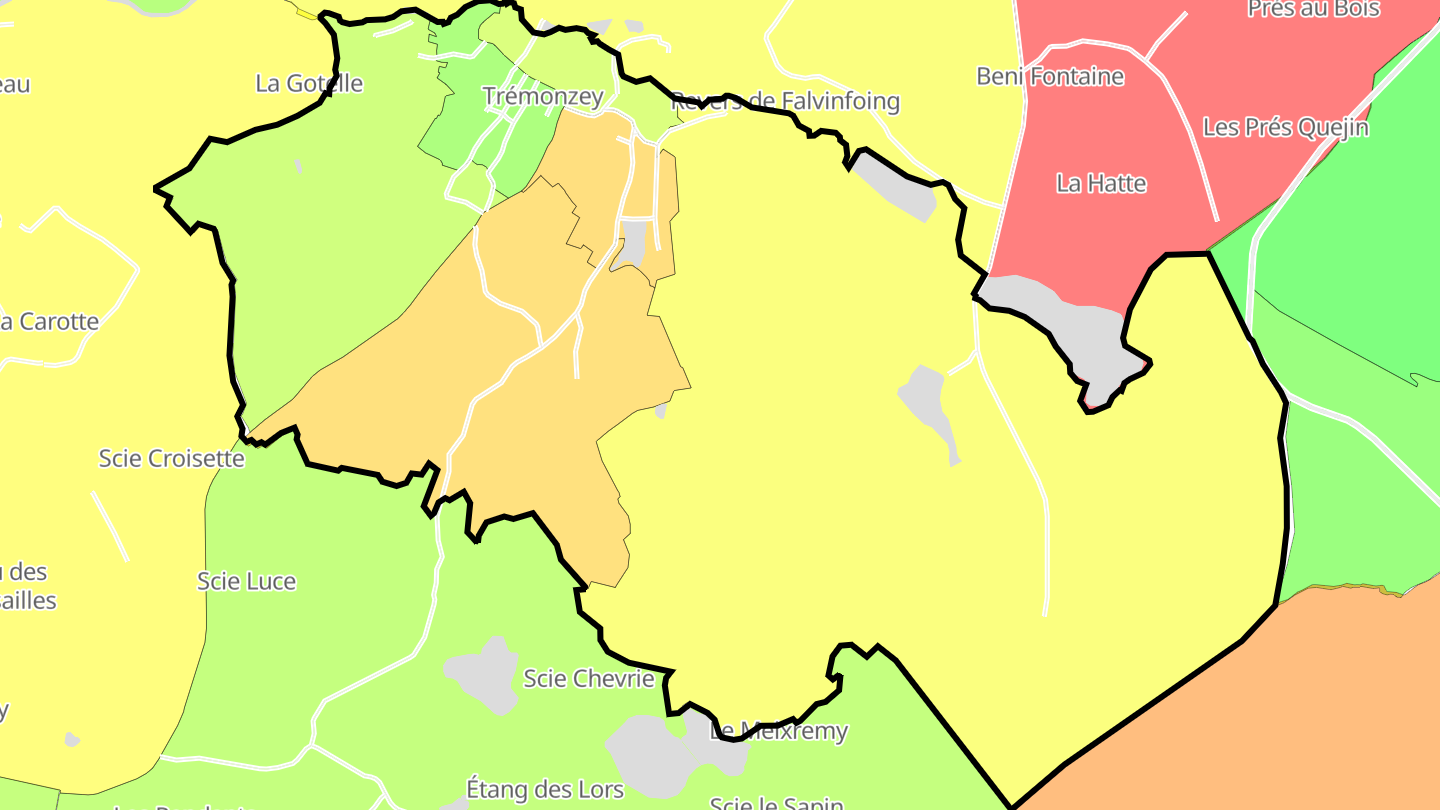 Carte des prix de l'immobilier Trémonzey