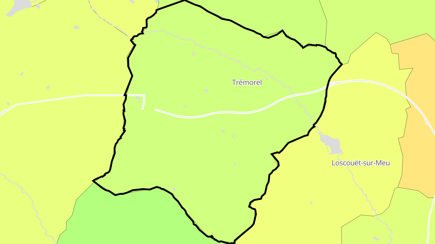 Carte des prix de l'immobilier Trémorel