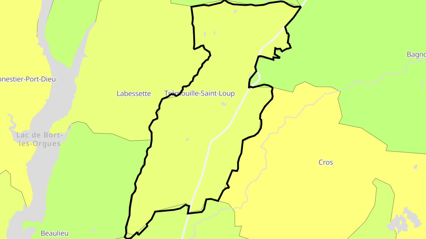 Carte des prix de l'immobilier Trémouille-Saint-Loup