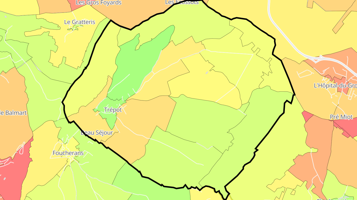 Carte des prix de l'immobilier Trépot